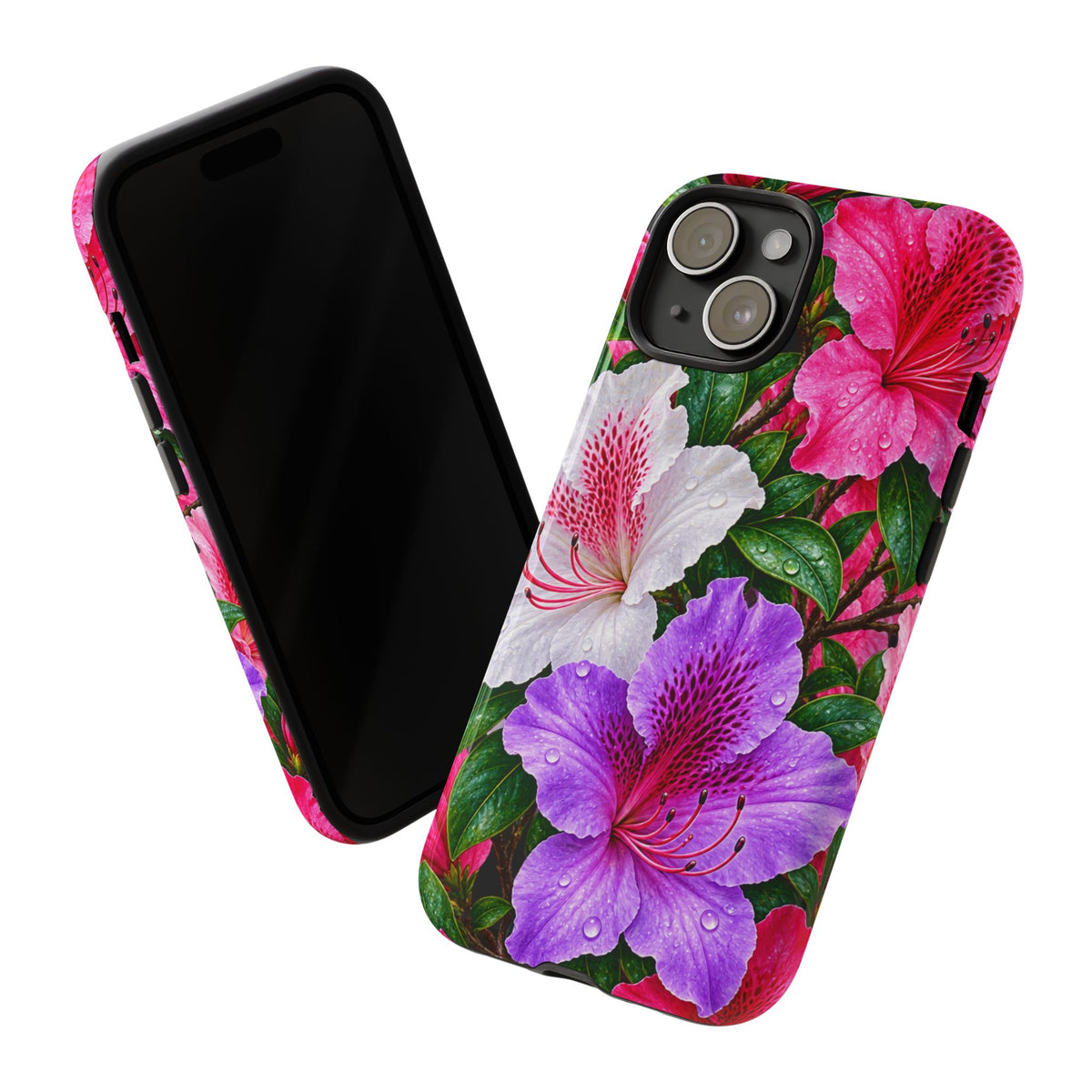 Floral Azalea Phone Case — Vibrant Pink & Purple Blossom Protection