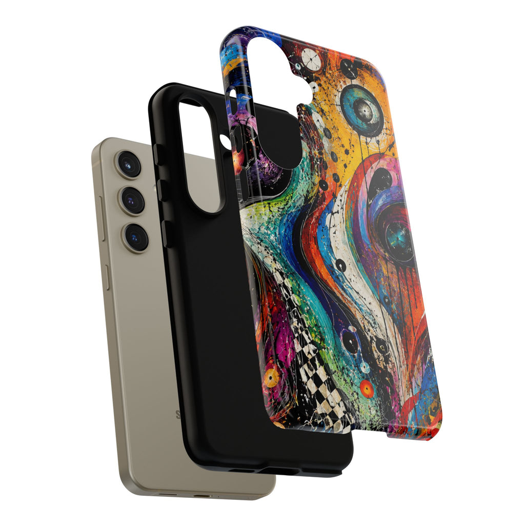 Abstract Cosmic Swirl Phone Case — Colorful Artistic iPhone Tough Case