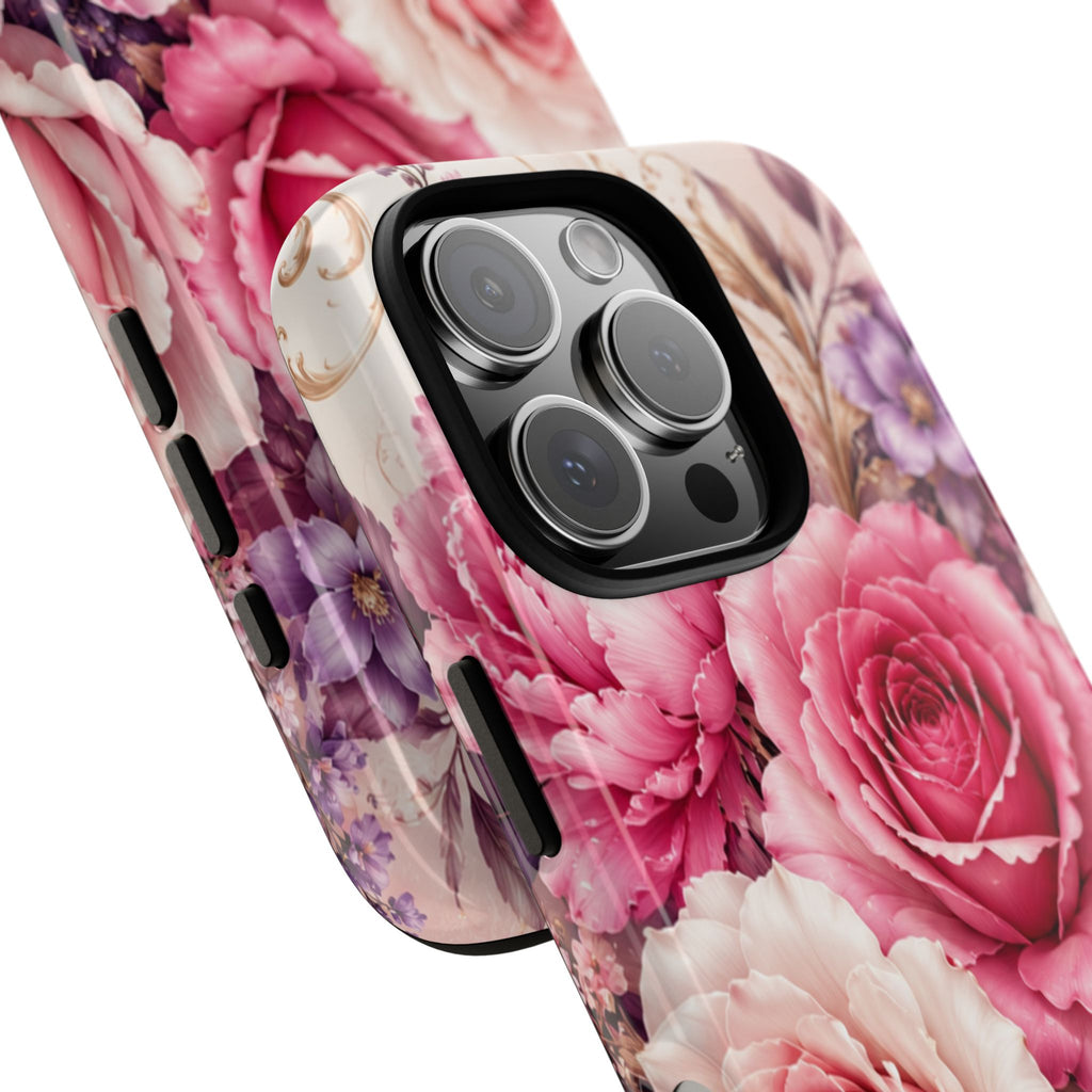 Pink Vintage Roses phone case | floral iPhone cover