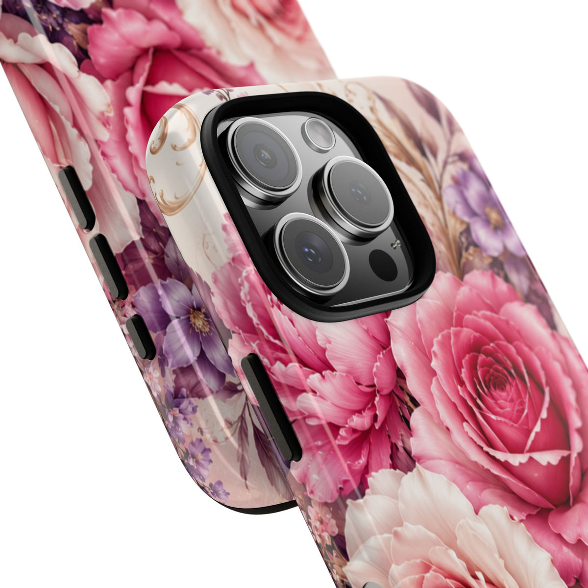 Pink Vintage Roses phone case | floral iPhone cover