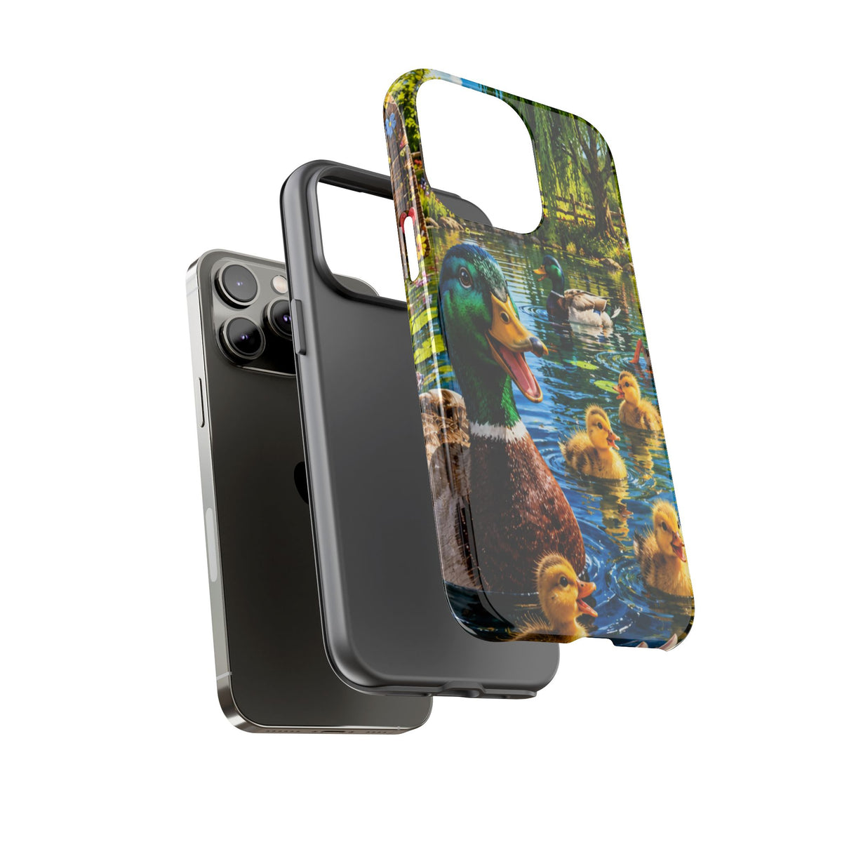 Duck Family Phone Case — Cute Mallard & Ducklings Protective Tough Case