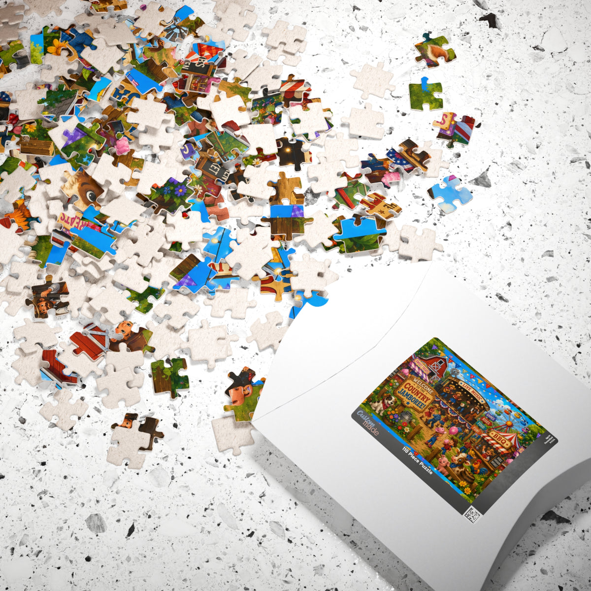Country Jamboree Puzzle 520 Piece | Barnyard Fair Illustration