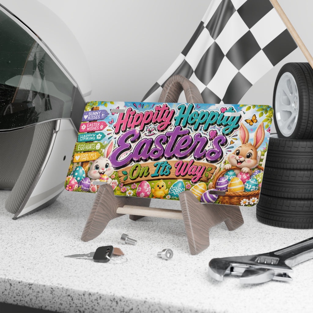 Hippity Hoppity Easter's On Its Way Vanity Plate | Easter License Plate