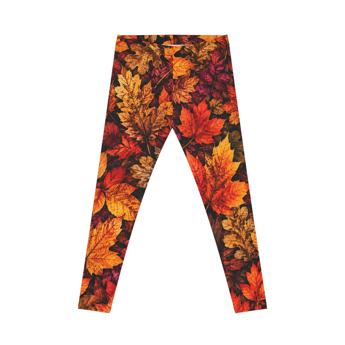 Autumn Leaves Leggings — Women's Fall Leaf Print Full-Pattern Leggings