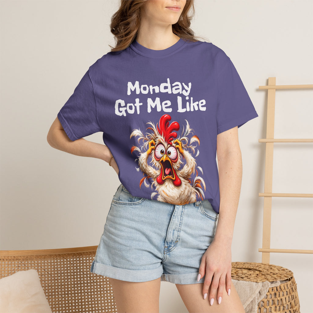 Copy of Monday Got Me Like T-Shirt — Funny Cartoon Chicken Graphic Tee
