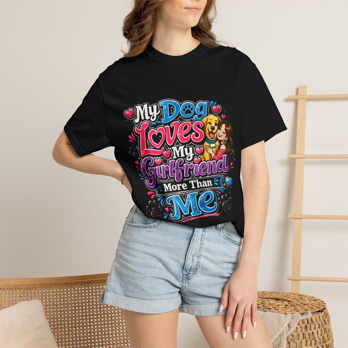 My Dog Loves My Girlfriend More Than Me T-Shirt | Cute Dog Romance
