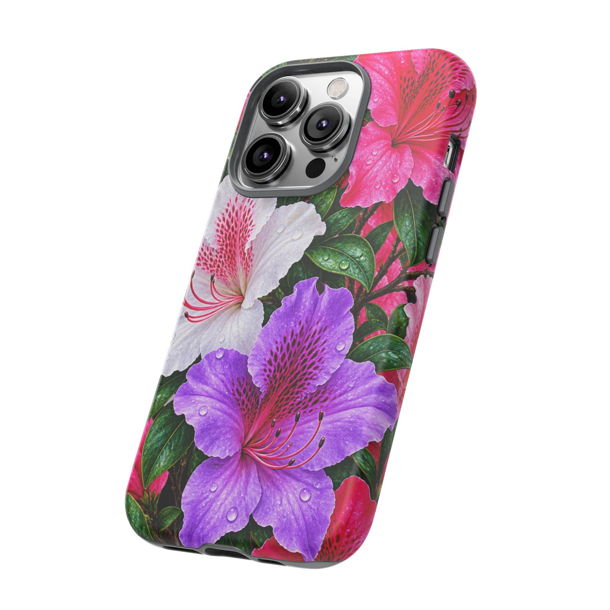 Floral Azalea Phone Case — Vibrant Pink & Purple Blossom Protection