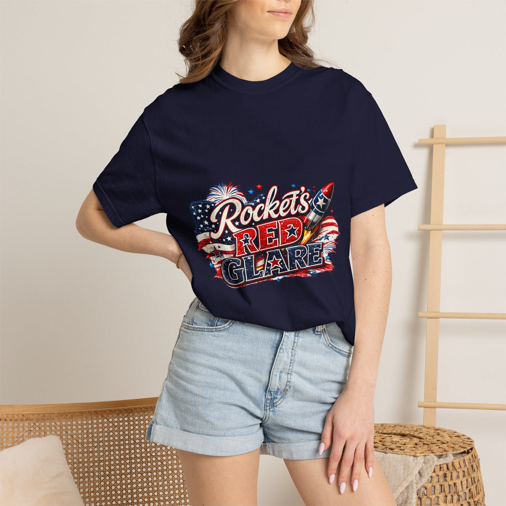 Rockets Red Glare T-shirt | Patriotic American Flag Rocket