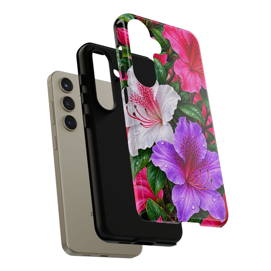 Floral Azalea Phone Case — Vibrant Pink & Purple Blossom Protection