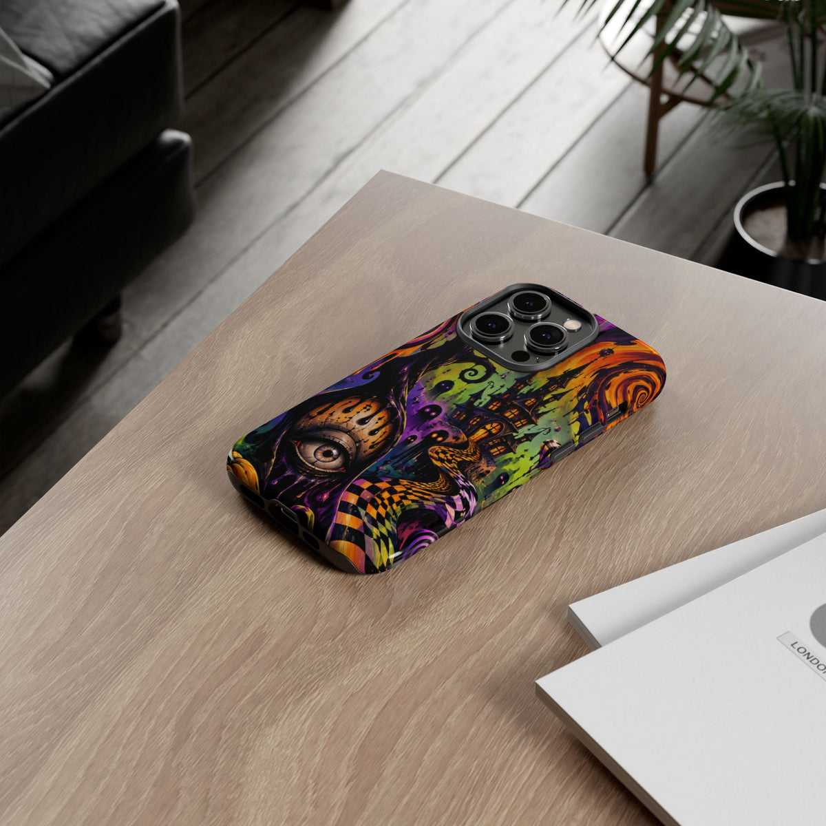 Phone Case — Psychedelic Haunted House Halloween Design