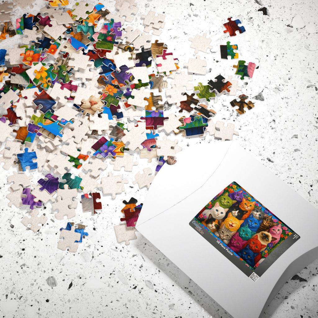 Colorful Cats Row Art Puzzle 520-piece