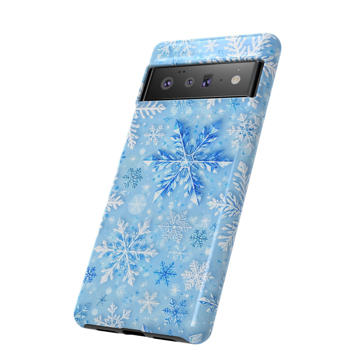 Winter Snowflake Tough Phone Case — Blue Holiday Protective Cover