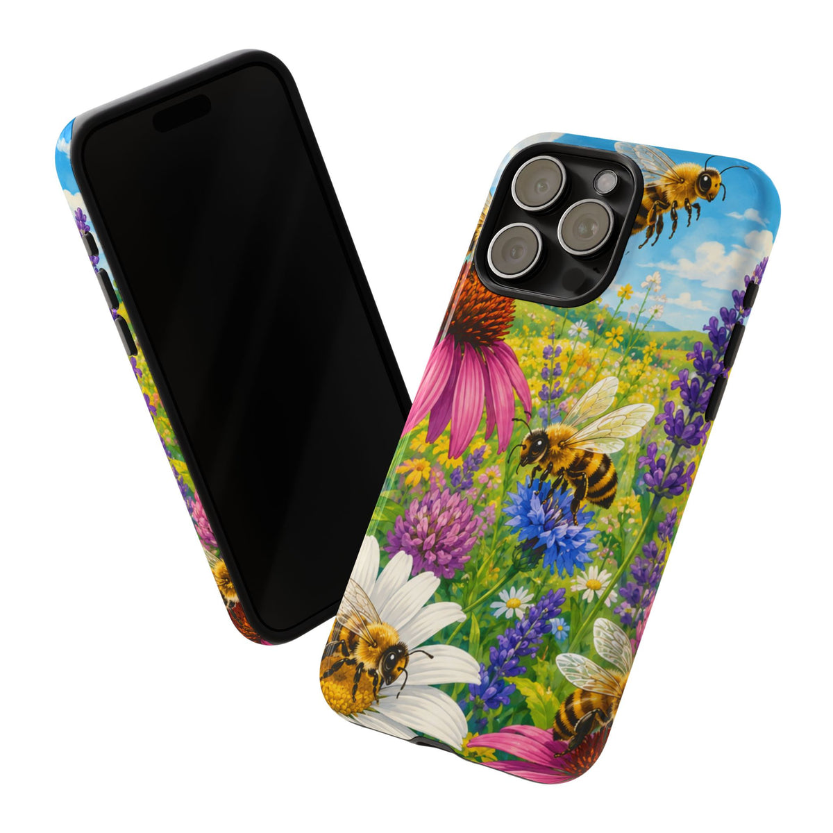 Bee Meadow Phone Case — Floral Honeybee Protective Cover