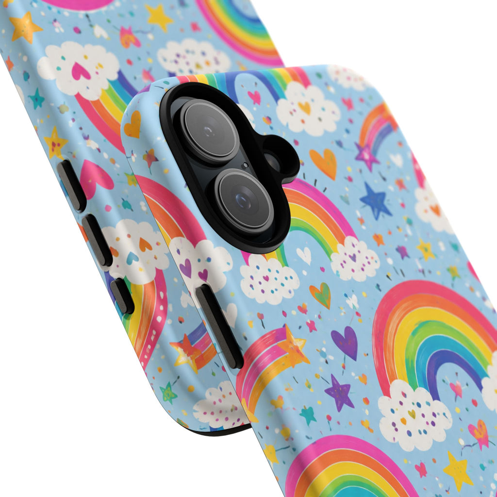 Rainbow Clouds Phone Case — Cute Pastel Rainbow Pattern Tough Case