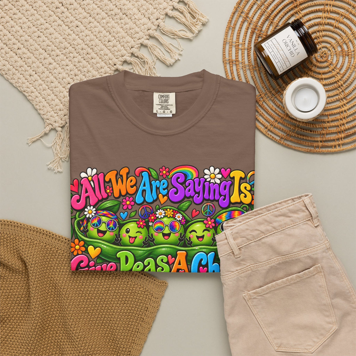 Give Peas a Chance T-Shirt — Retro Hippie Peace Garden Tee