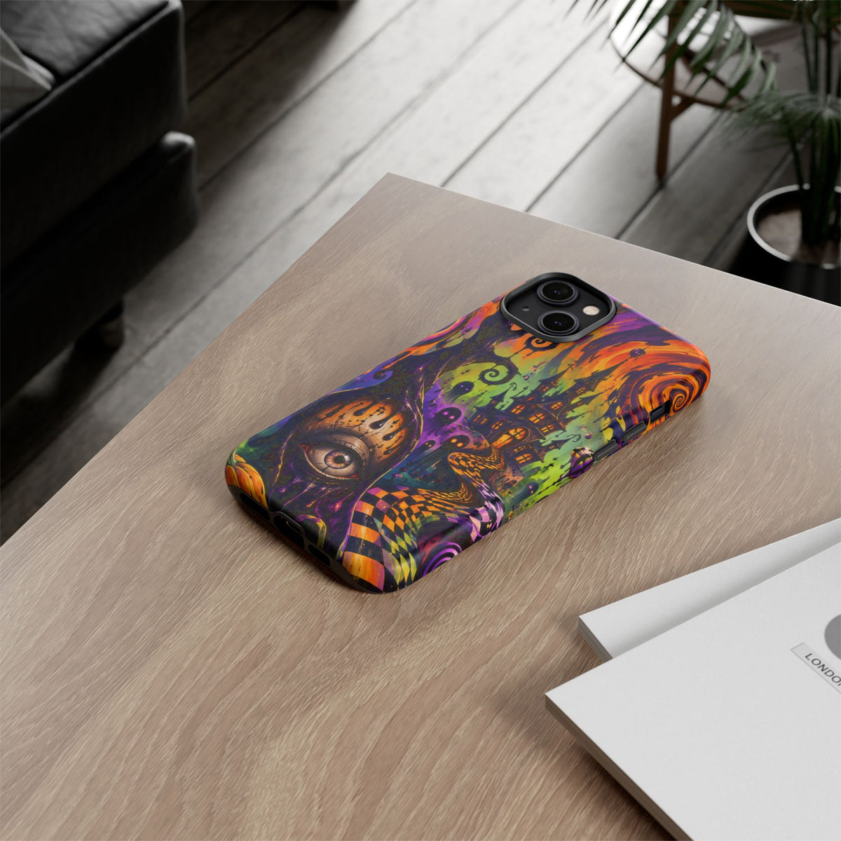 Phone Case — Psychedelic Haunted House Halloween Design