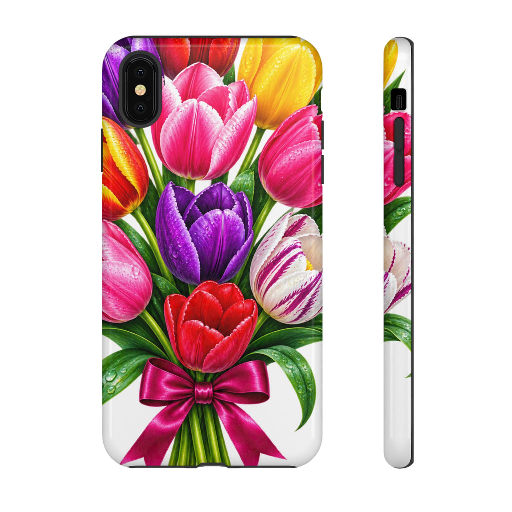Bright Tulip Bouquet Tough Case | Floral Phone Case, Spring Flowers