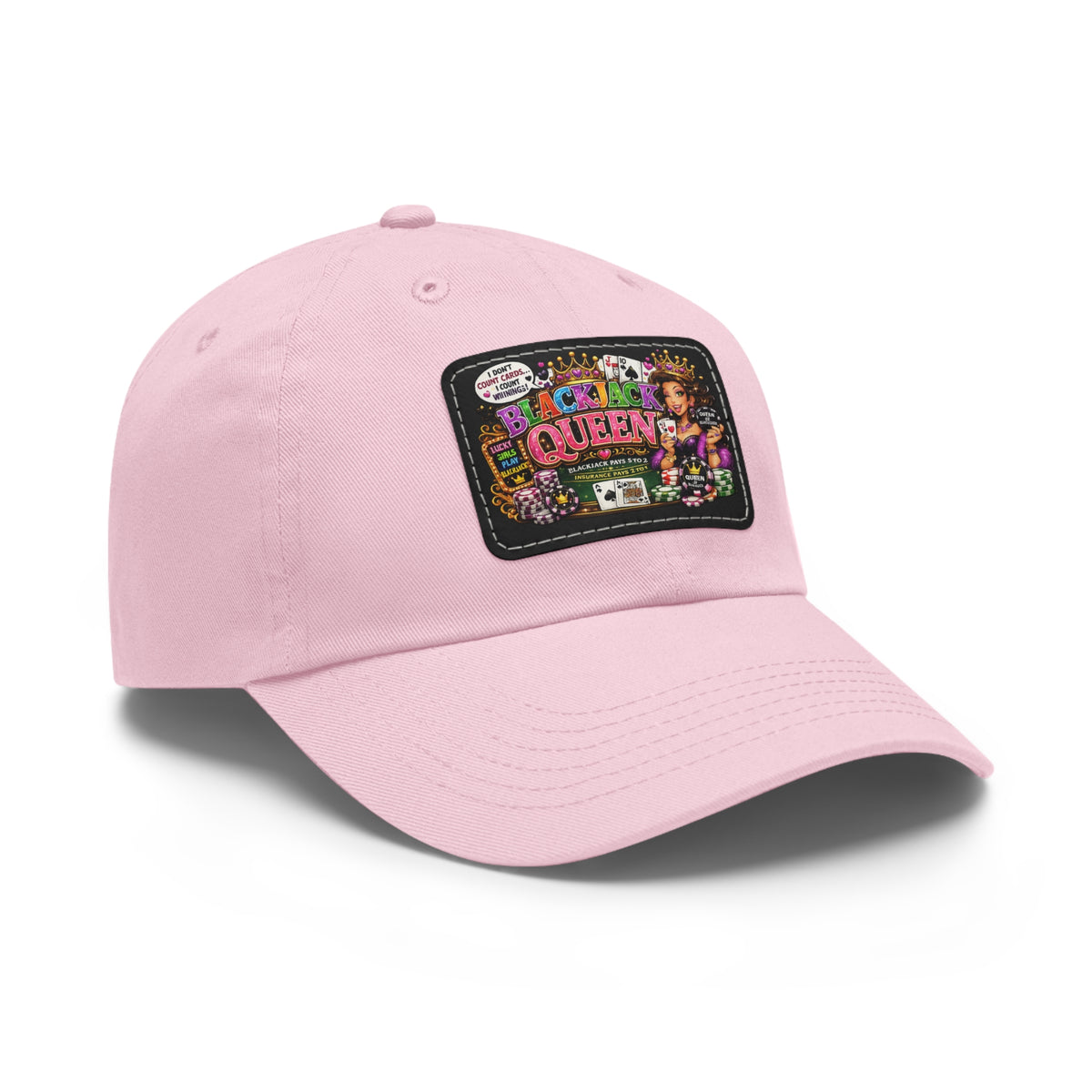 Black Queen patch dad hat | Leather patch baseball cap