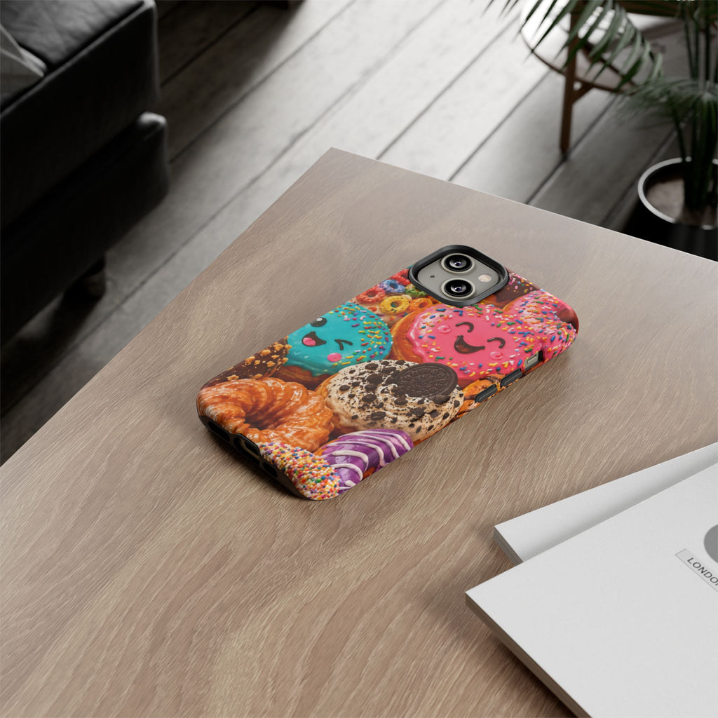 Donut Smile Tough Phone Case — Cute Colorful Desserts Protective Cover