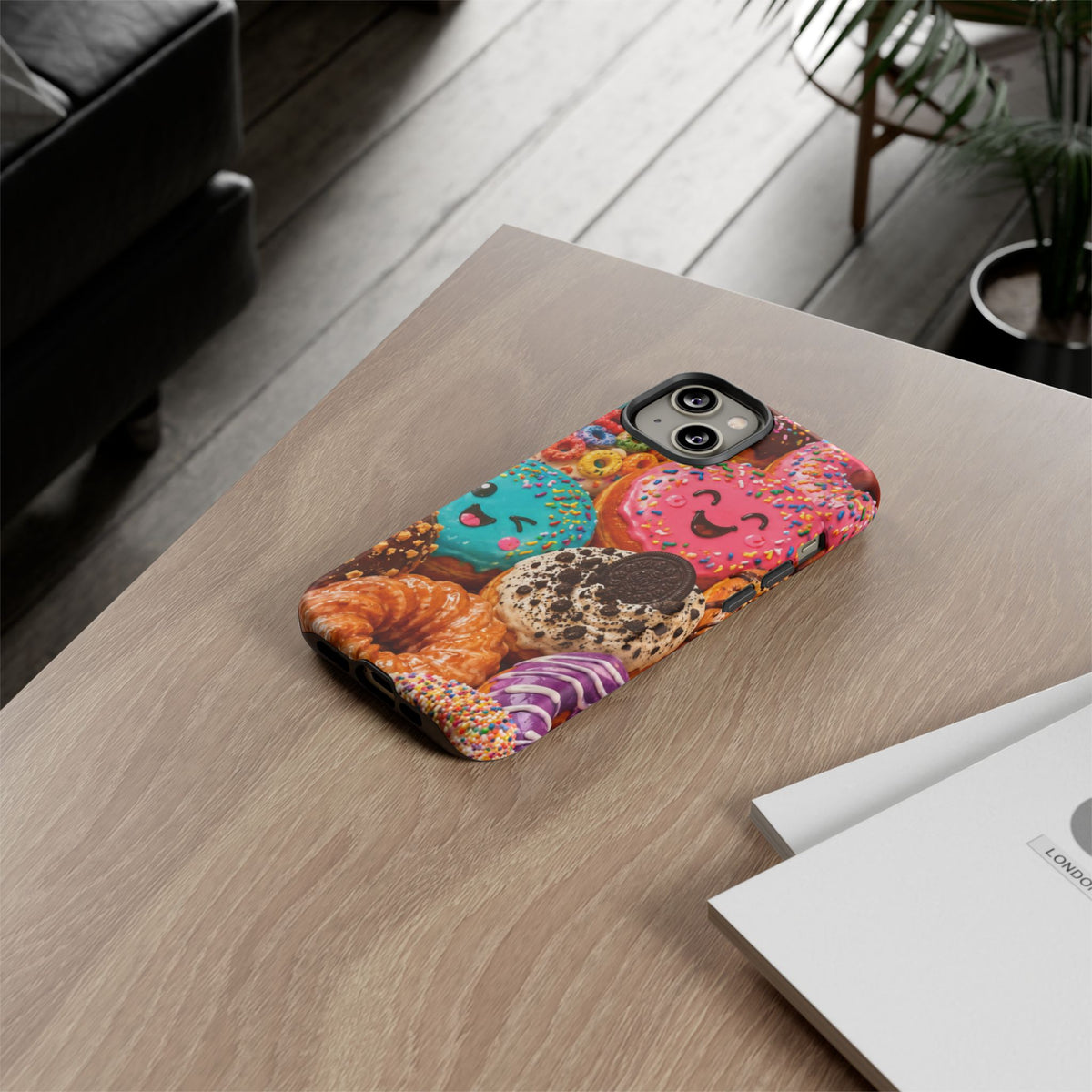 Donut Smile Tough Phone Case — Cute Colorful Desserts Protective Cover
