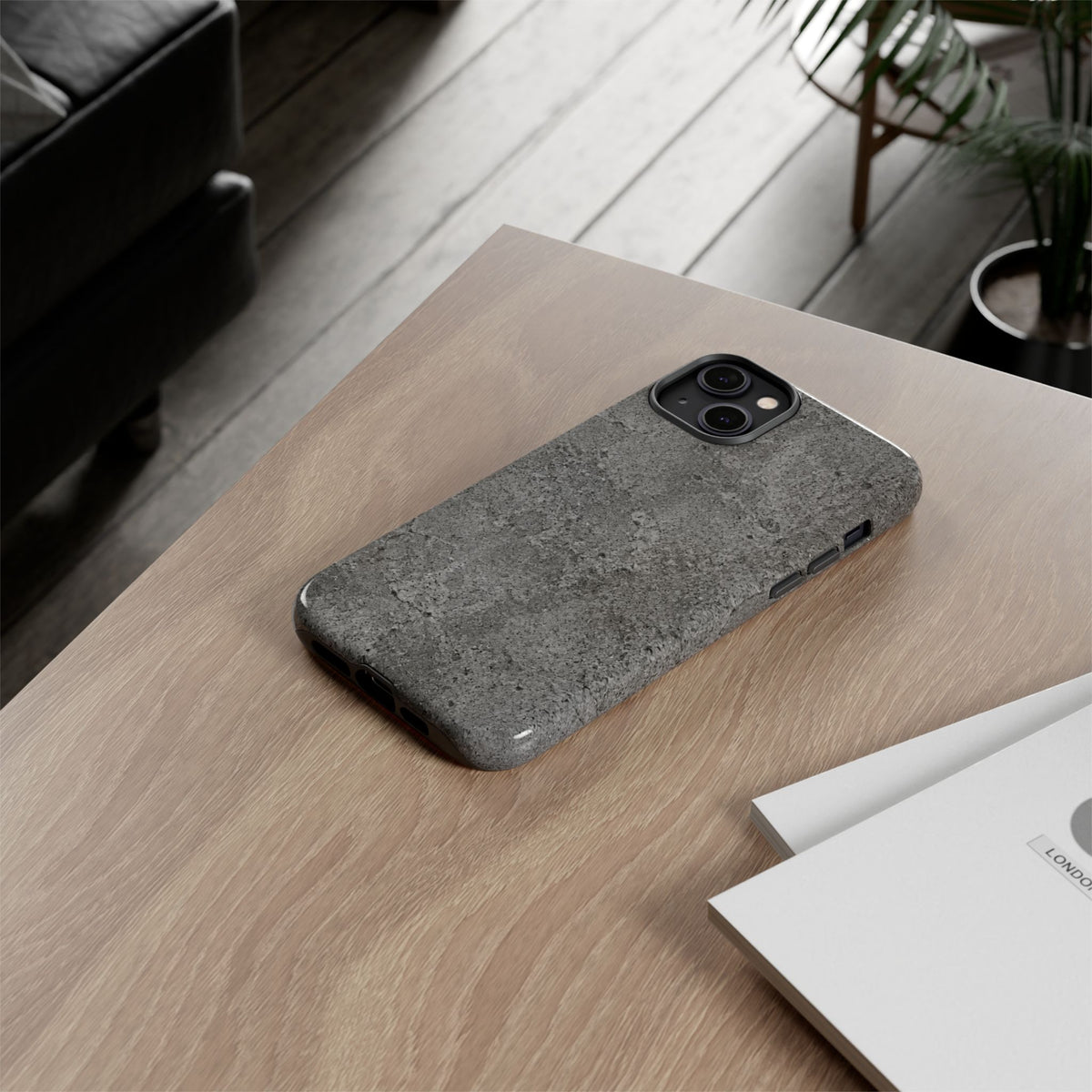Concrete Texture Phone Case — Rugged Grey Protective iPhone Cover