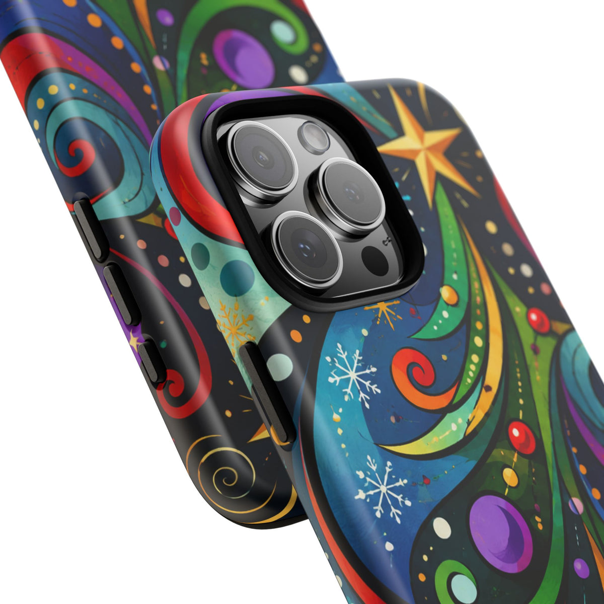 Colorful Swirl Christmas Tree Tough Phone Case