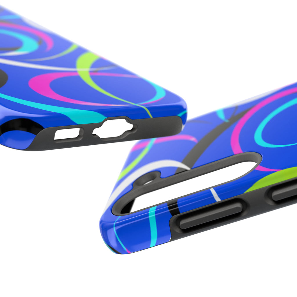 Tough Phone Case — Blue Abstract Swirl Protective Cover