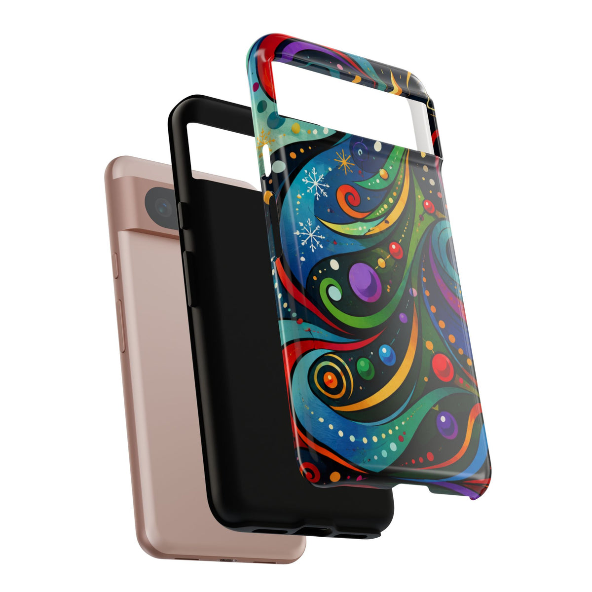 Colorful Swirl Christmas Tree Tough Phone Case