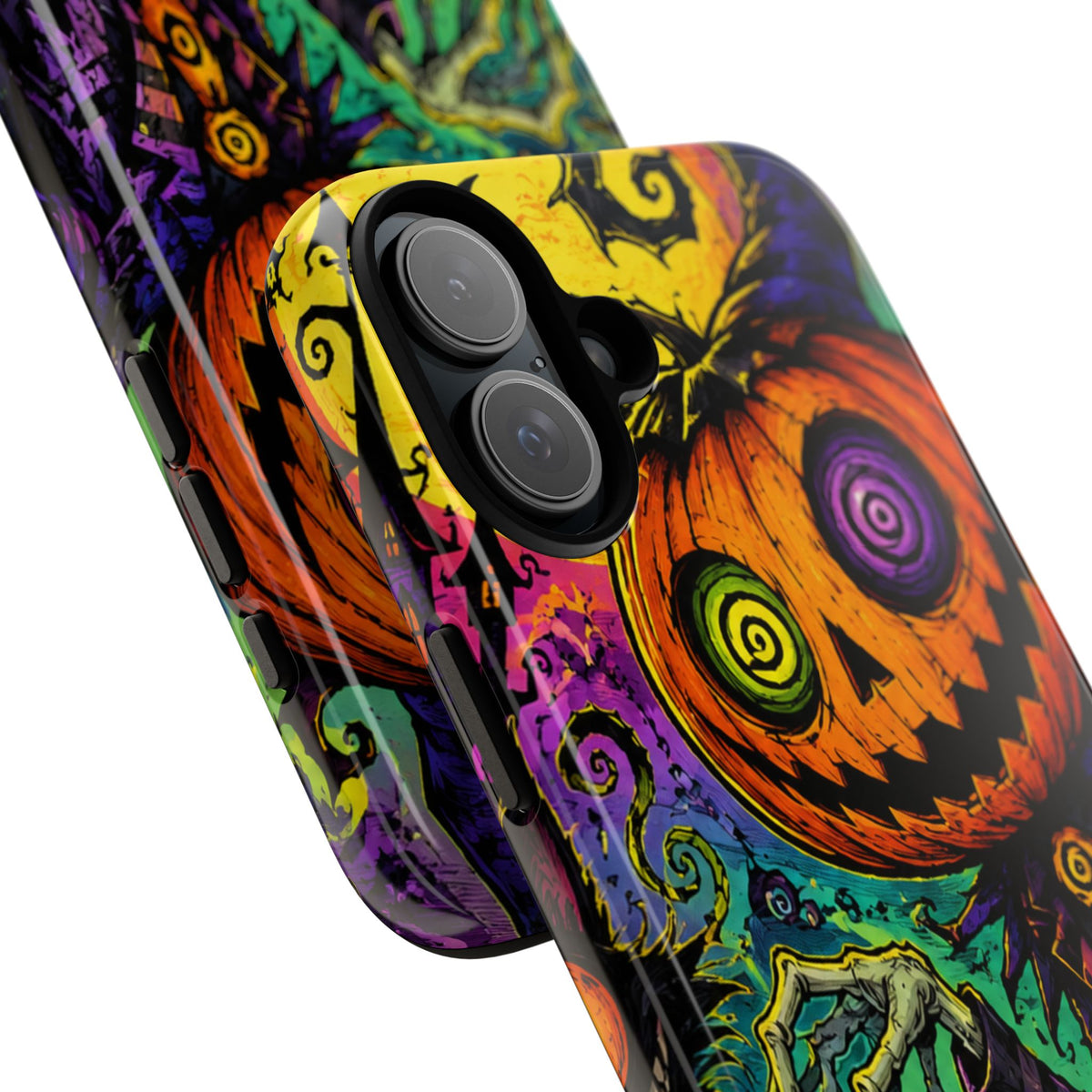Halloween Pumpkin Skull Phone Case — Psychedelic Jack-o'-Lantern Tough Case