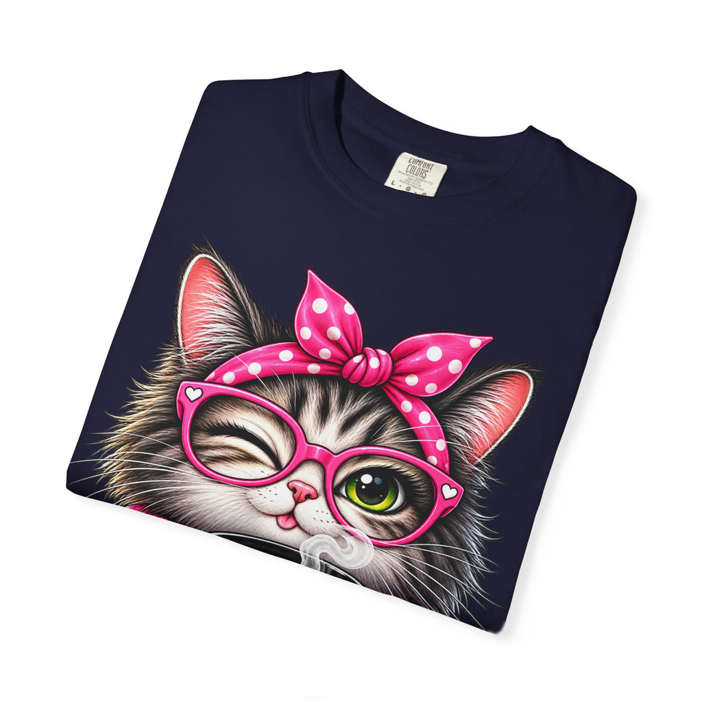 Cat Coffee Tee — "Coffee First Then People" Cute Cat Graphic T-Shirt
