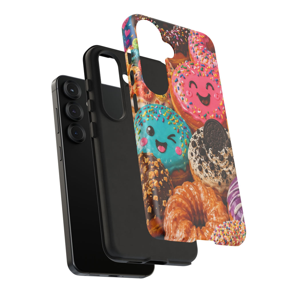 Donut Smile Tough Phone Case — Cute Colorful Desserts Protective Cover