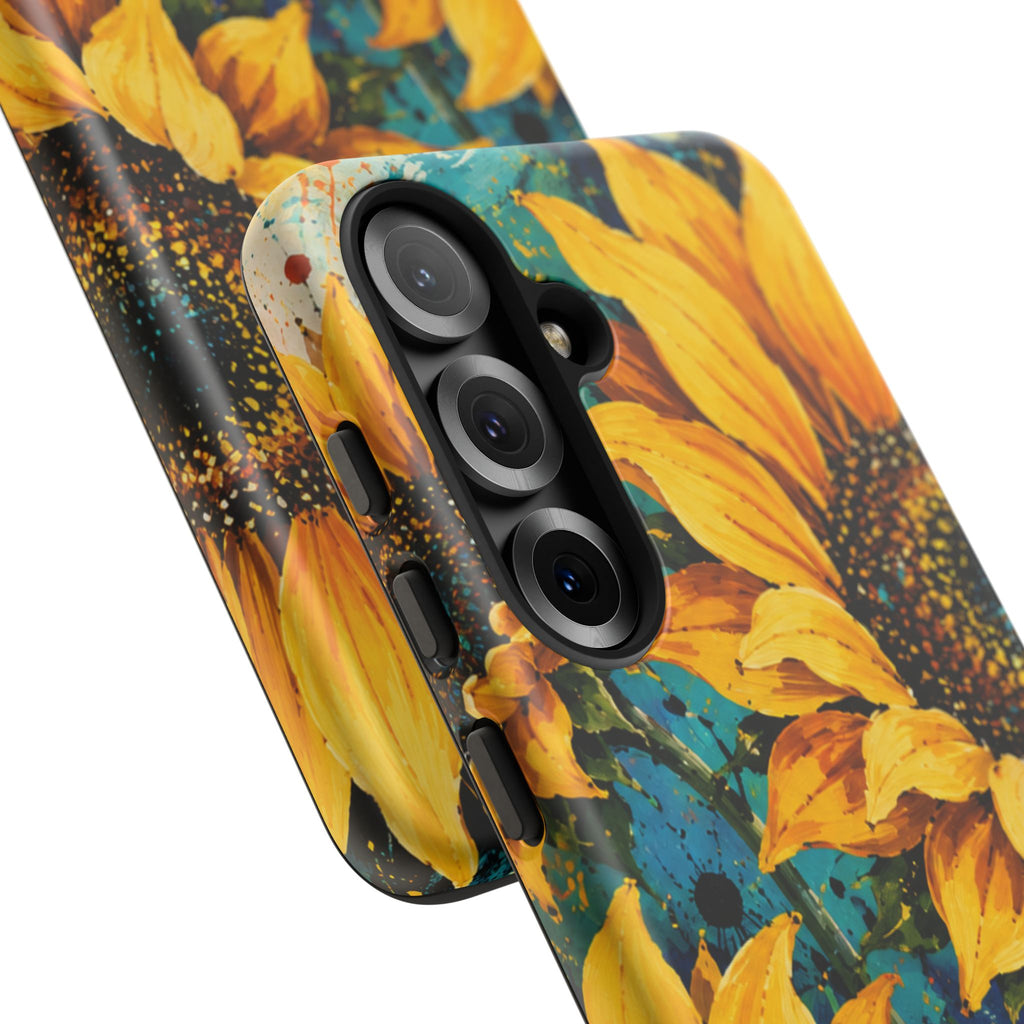 Sunflower Art Phone Case — Vibrant Yellow Floral Tough Case