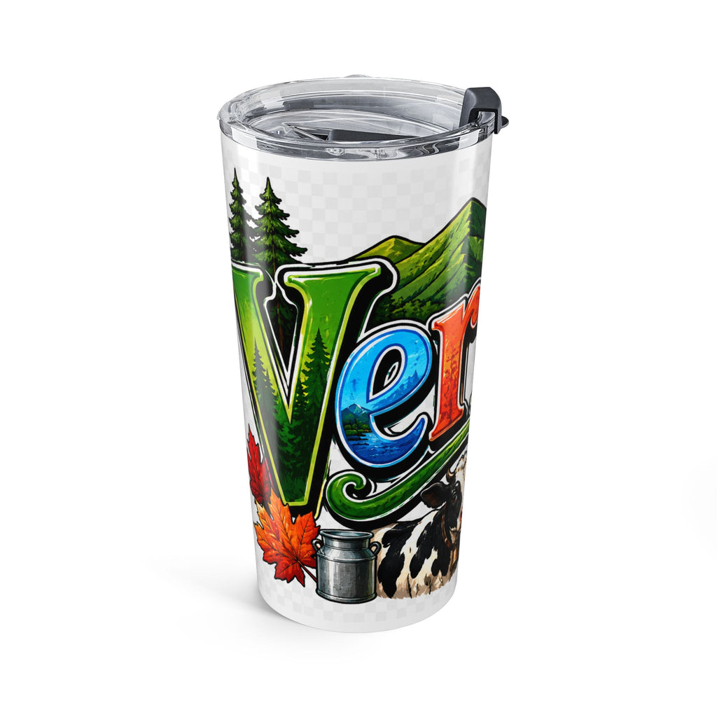 Vermont Illustration Tumbler 20oz | Maple, Mountains, Cow, Fall Leaves