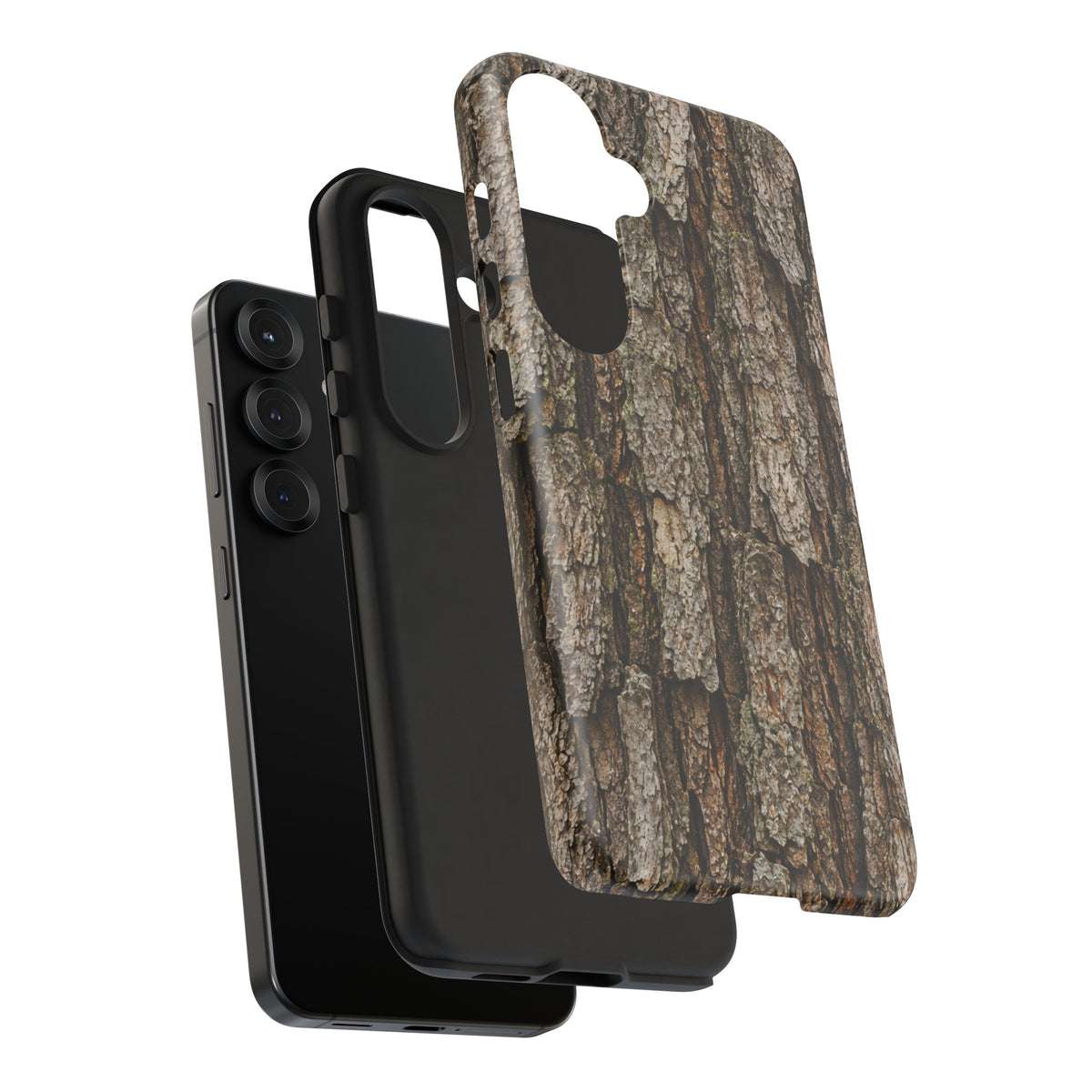 Bark Texture Phone Case - Rugged Woodland Camouflage for Nature Lovers