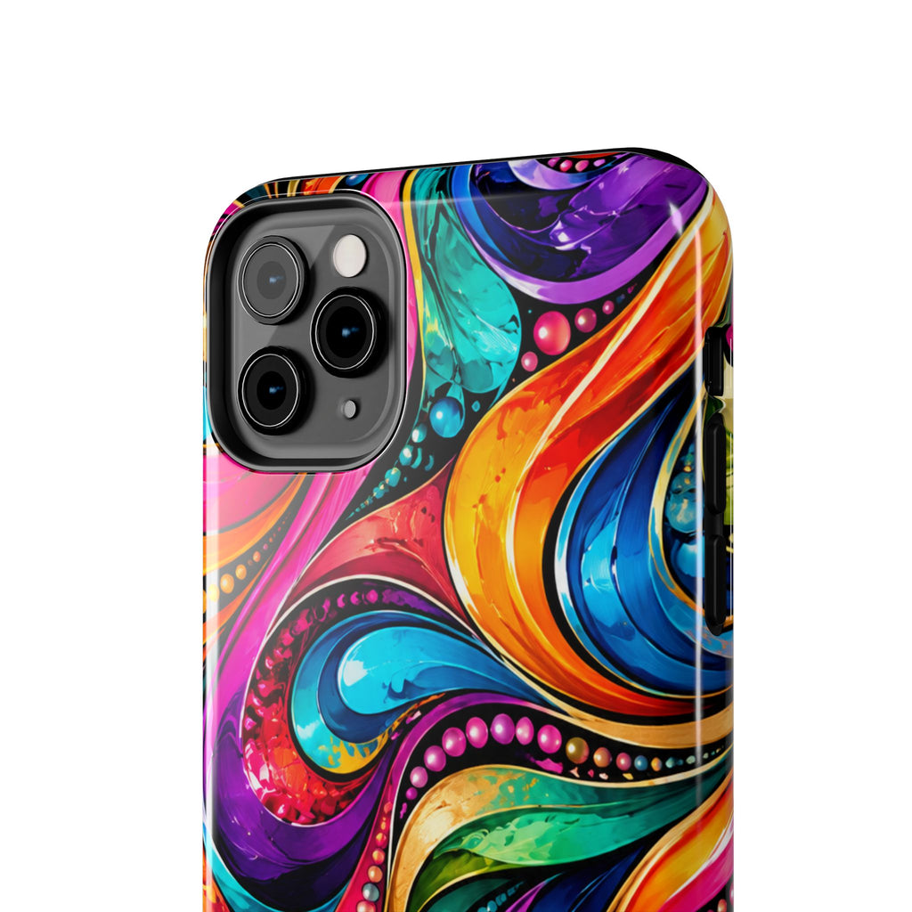 Colorful Swirl Tough Phone Case — Vibrant Abstract Protective Cover