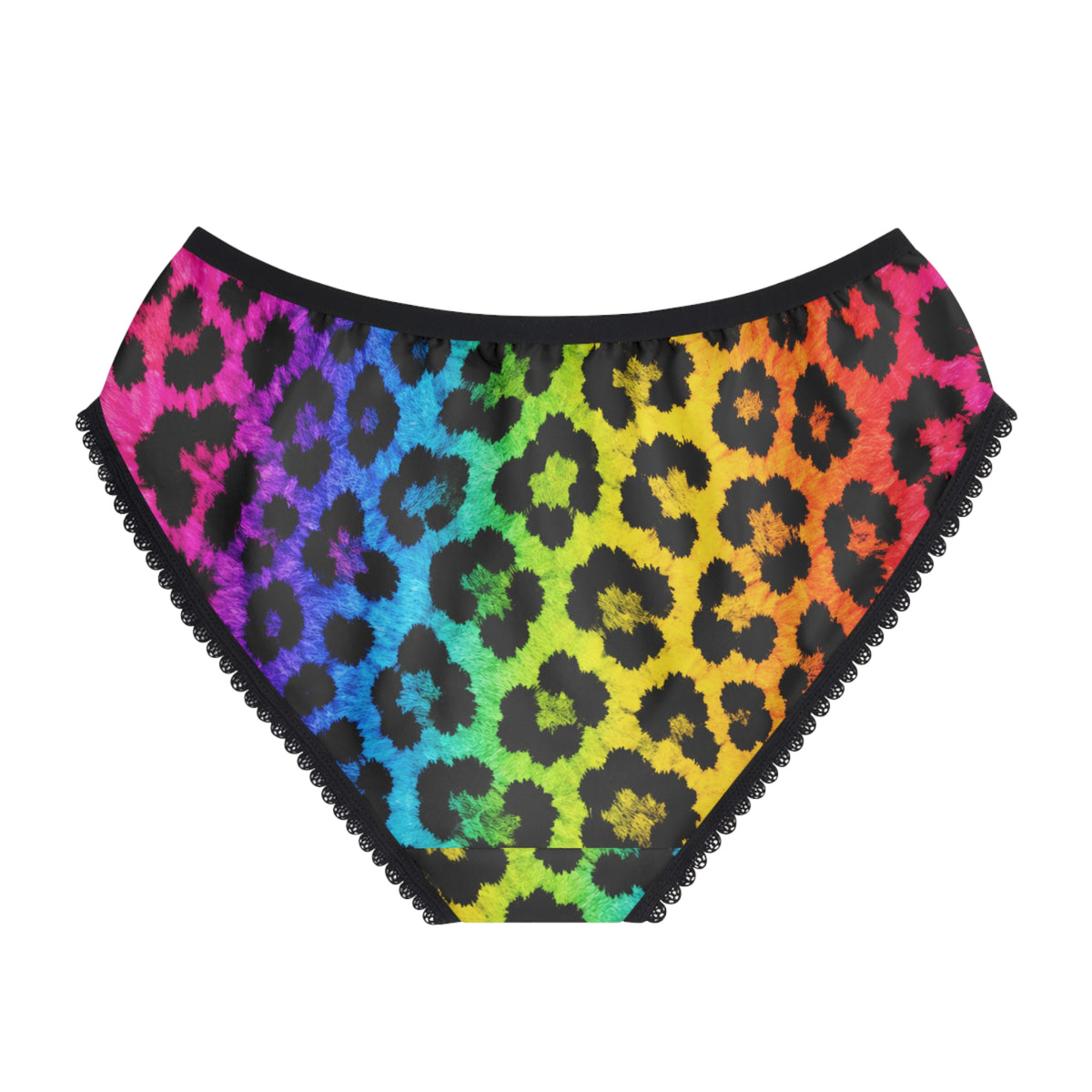 Rainbow Leopard Print Women's Briefs — Colorful Animal Print Bikini Underwear