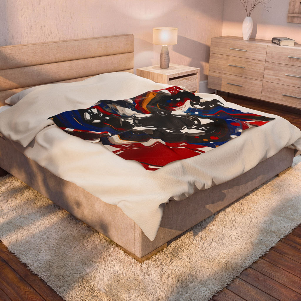 Casino Chips Velveteen Plush Blanket — Poker Night Throw for Gamblers & Game Rooms