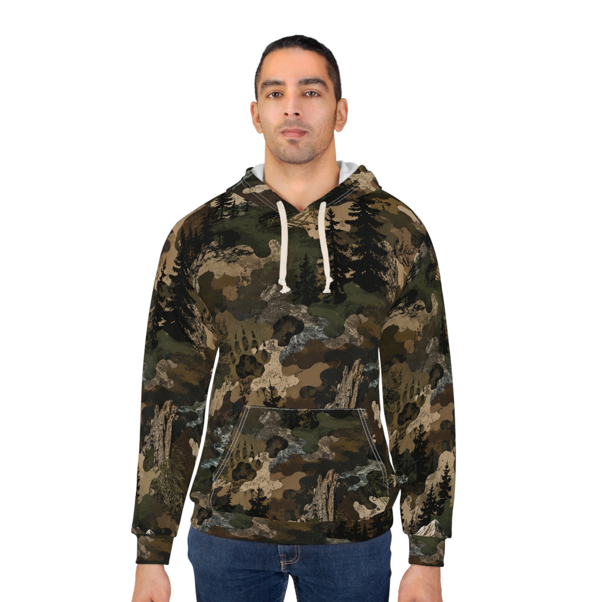 Camo Mountain Hoodie — Forest Scenic All-Over Print
