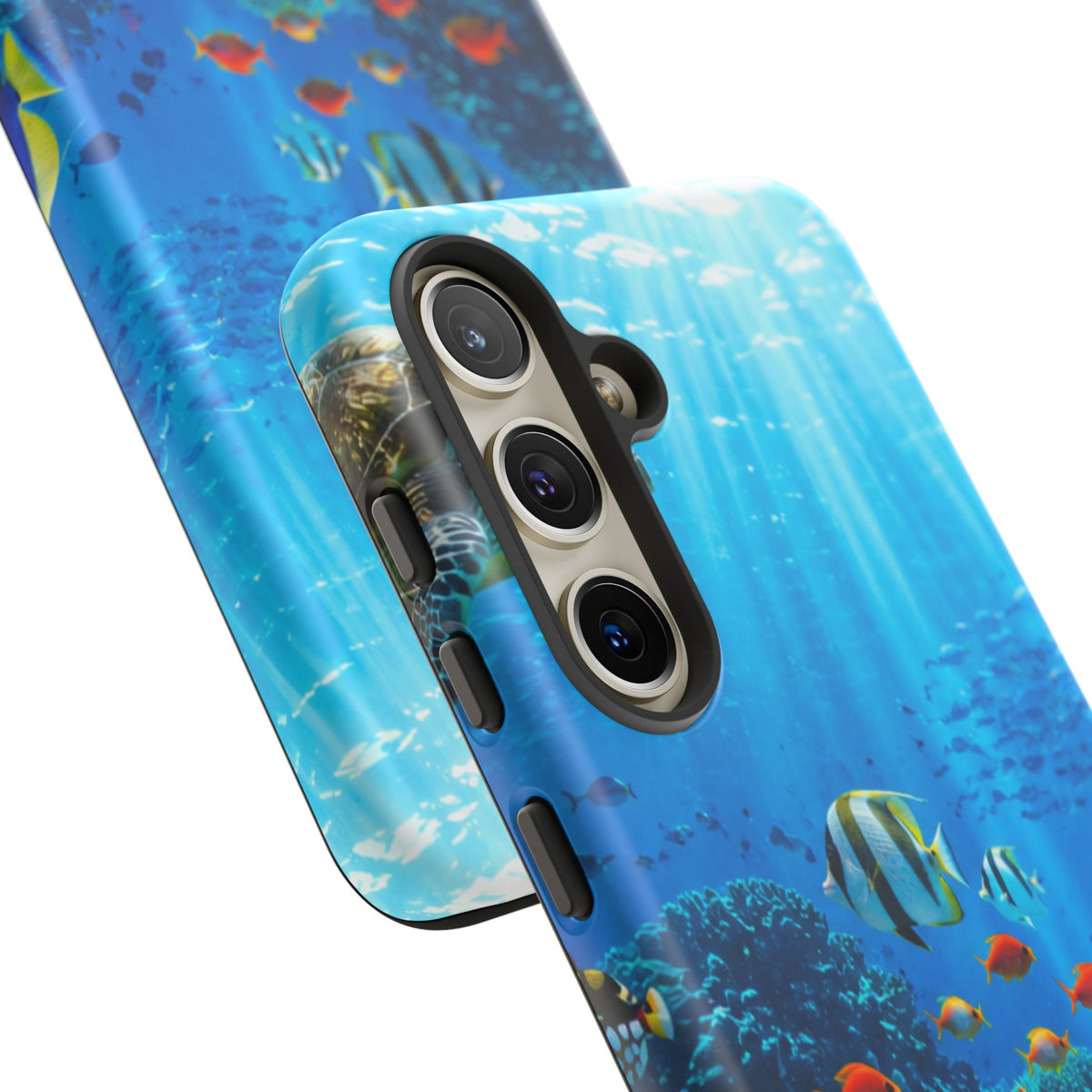 Underwater Ocean Life Tough Phone Case — Coral Reef & Sea Turtle Protective Cover