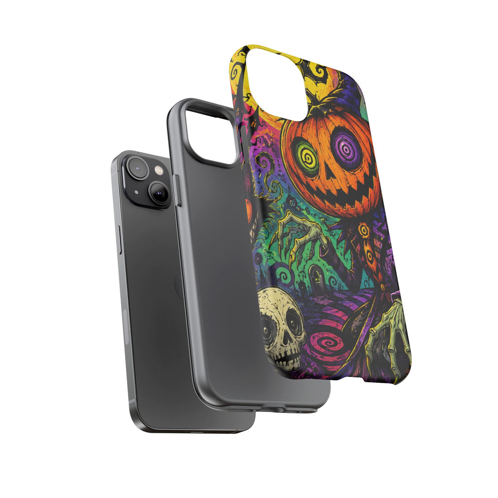 Halloween Pumpkin Skull Phone Case — Psychedelic Jack-o'-Lantern Tough Case