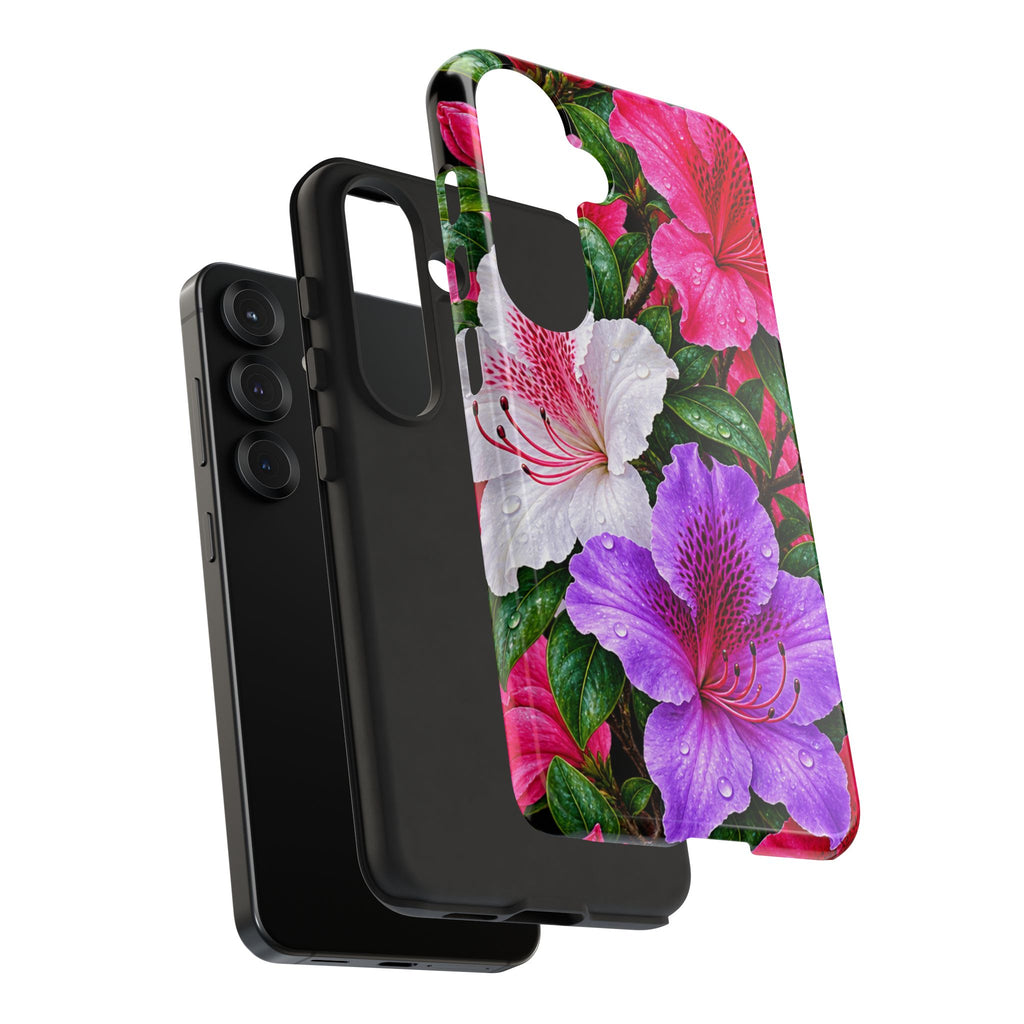 Floral Azalea Phone Case — Vibrant Pink & Purple Blossom Protection