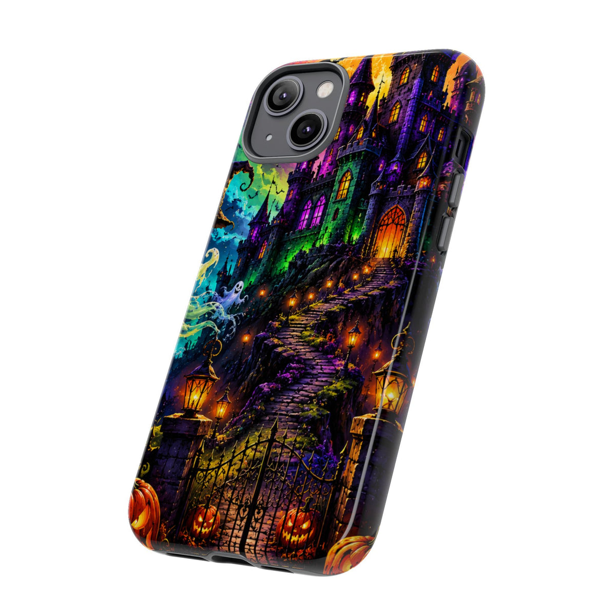 Halloween Haunted Castle Phone Case — Spooky Pumpkin & Ghost Tough Case
