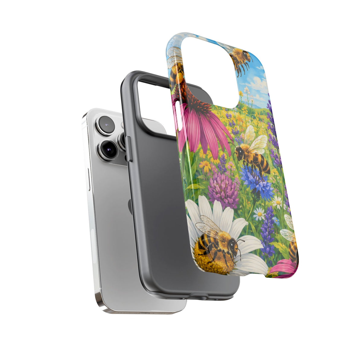 Bee Meadow Phone Case — Floral Honeybee Protective Cover