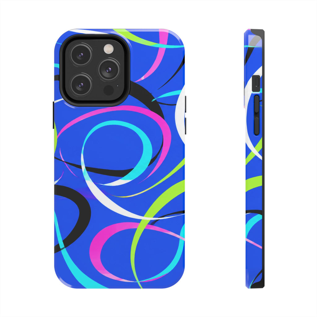 Tough Phone Case — Blue Abstract Swirl Protective Cover