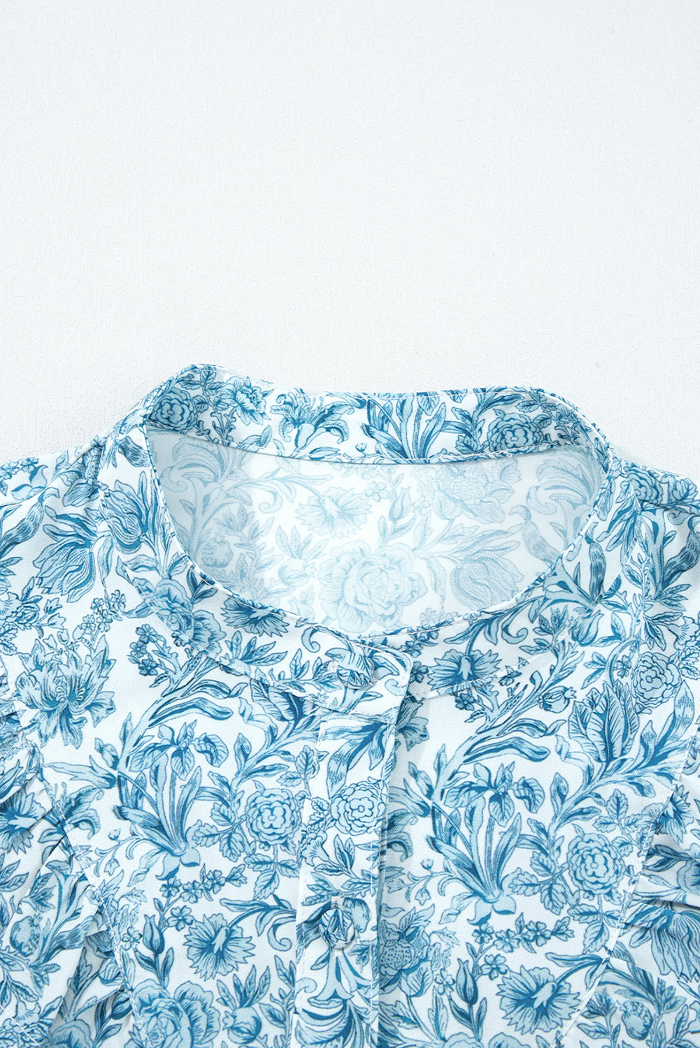 Floral Puff Sleeve Button-Up Shirt