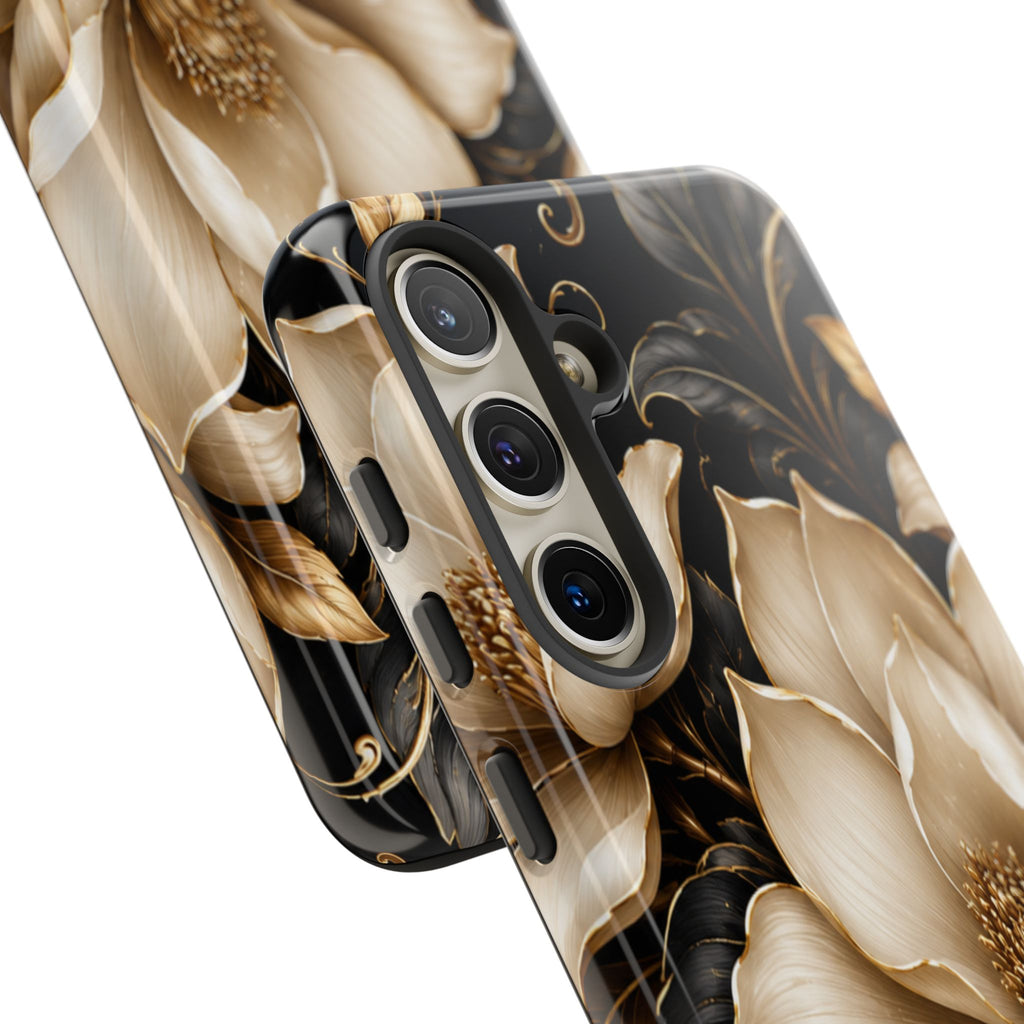 Floral Tough Case — Elegant Gold Magnolia Phone Case
