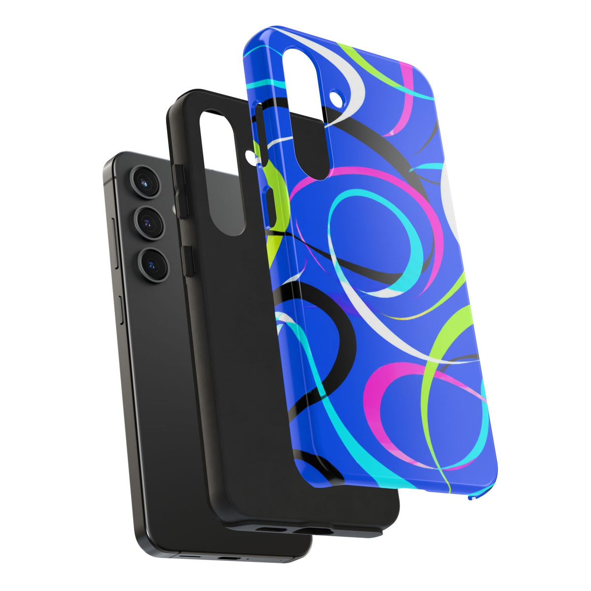 Tough Phone Case — Blue Abstract Swirl Protective Cover