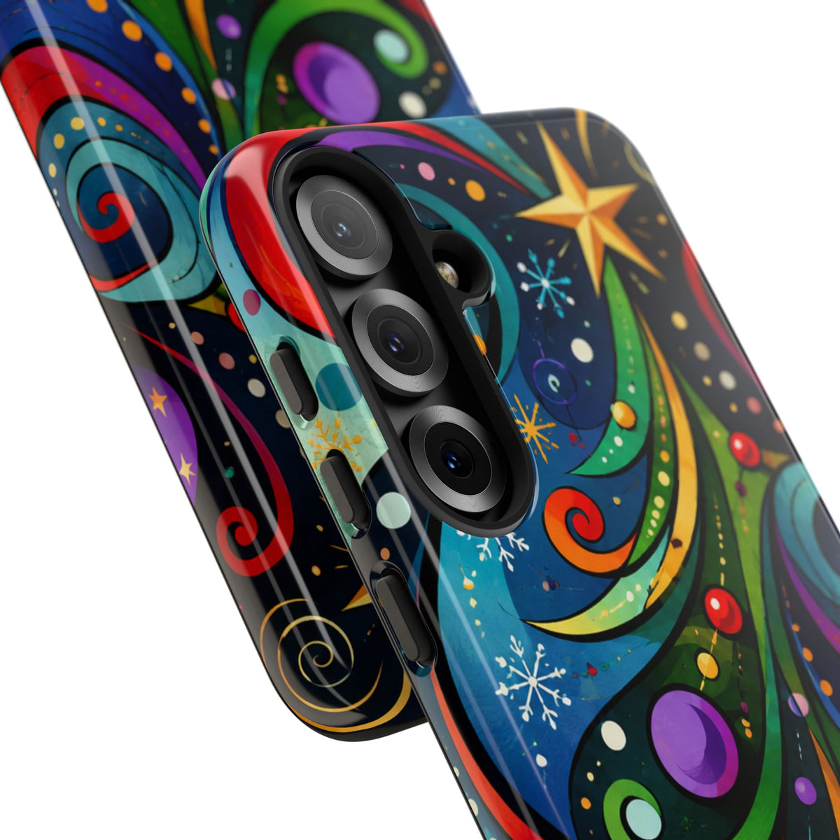 Colorful Swirl Christmas Tree Tough Phone Case