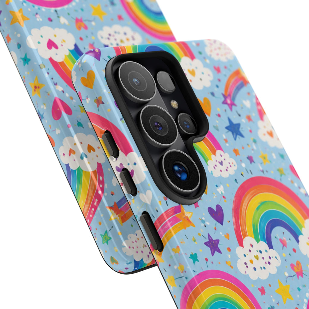 Rainbow Clouds Phone Case — Cute Pastel Rainbow Pattern Tough Case
