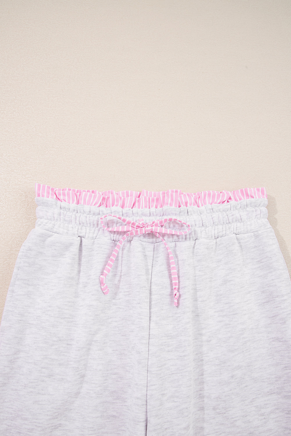 Stripe Contrast Trim Pullover and Drawstring Pants Set